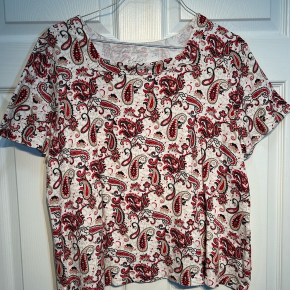 Kim Rogers 100% Cotton Square Neck Top Size 1X - Picture 1 of 4
